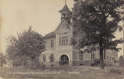 10751-High School, Green Lake, Wis.-Postmarked 1924