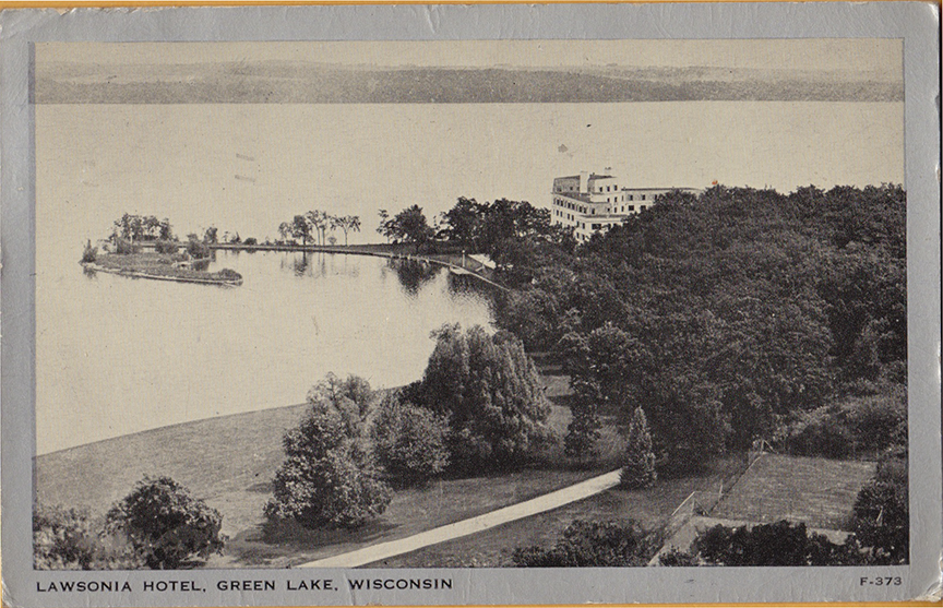 10980-Lawsonia Hotel, Green Lake, Wisconsin-Postmarked 1943