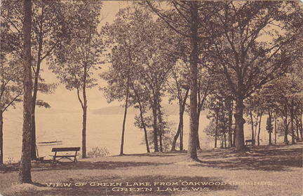 11041-View of Green Lake from "Oakwood" Grounds Green Lake, WIS-Postmarked 1915