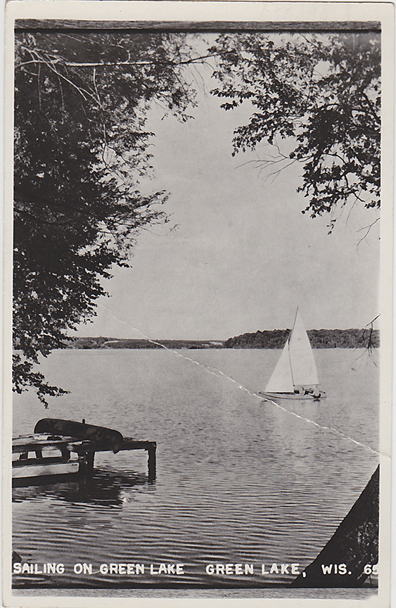 11117-Sailing on Green Lake, Green Lake, WIS-Postmarked 1958