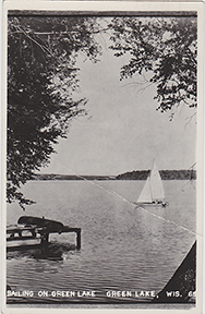 11117-Sailing on Green Lake, Green Lake, WIS-Postmarked 1958