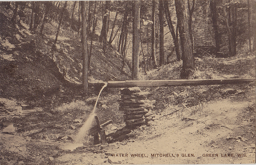 11143-Water Wheel, Mitchell's Glen, Green Lake, WIS.