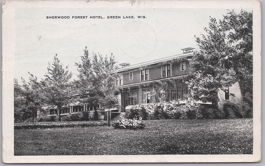 11193-Sherwood Forest Hotel, Green Lake, Wis.-Postmarked 1935