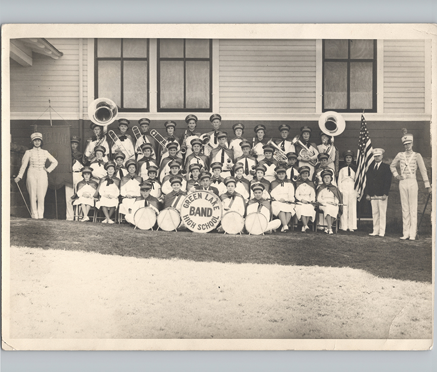 11289-Green Lake High School Band-8x10 Photograph, Dated 1937