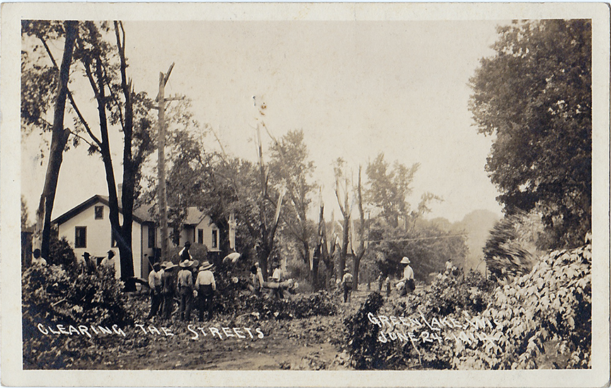 10010-Clearing the Streets, Green Lake Wis, June 24, 1914 - Postmarked 1915