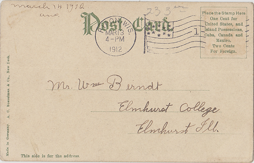 10013-Court House, Green Lake Wis.-Postmarked 1912