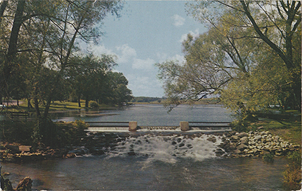 10022-Green Lake, Wisconsin-The water falls in the village park