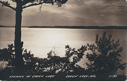 10176-Evening on Green Lake, Green Lake, Wis.-Postmarked 1940