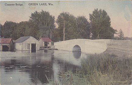 10350-Concrete Bridge. Green Lake, Wis. - Postmarked 1915