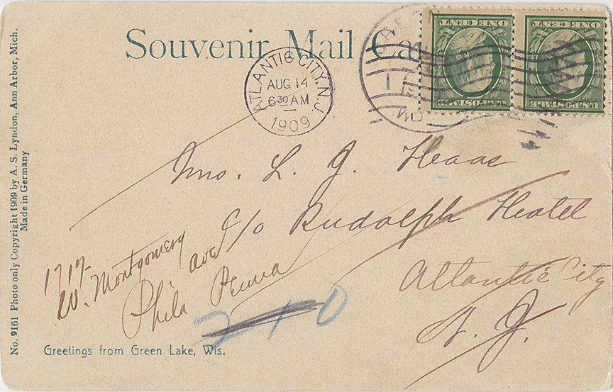 10422-Greetings from Green Lake, WIS-Postmarked 1909