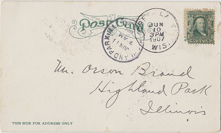 10767- Green Lake Multiview Card - Postmarked 1907