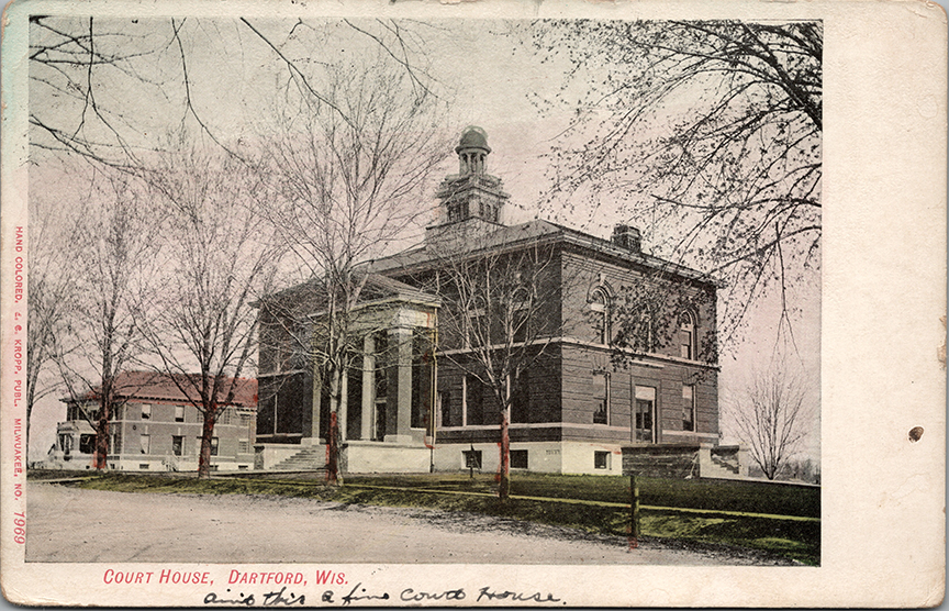 11097-Court House, Dartford, Wis. - Postmarked 1909