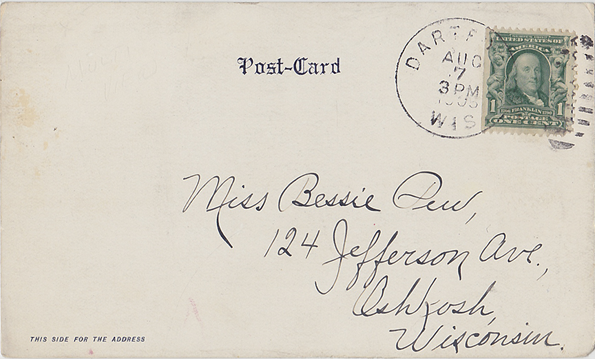 11099-Picturesque Green Lake Wis., A Forest Drive, Lone Tree Point, A rough Day, On Sand Stone Looking North-Posted 1905