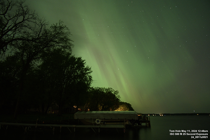 Green Lake WI Aurora Borealis over Big Green Lake