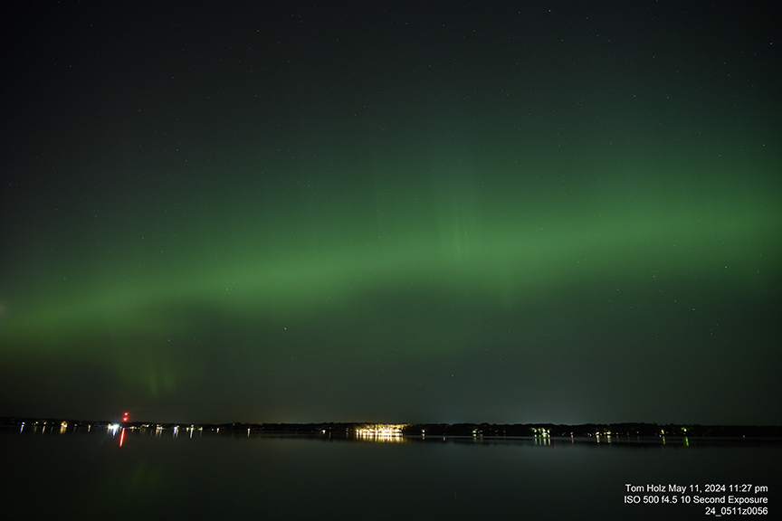 Green Lake WI Aurora Borealis over Big Green Lake