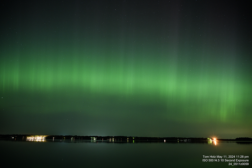 Green Lake WI Aurora Borealis over Big Green Lake