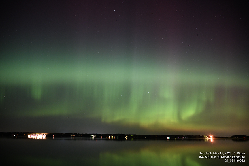 Green Lake WI Aurora Borealis over Big Green Lake