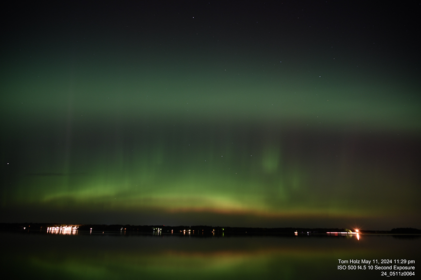 Green Lake WI Aurora Borealis over Big Green Lake