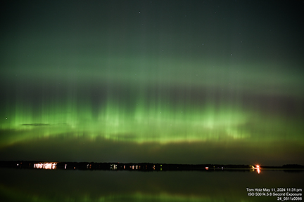 Green Lake WI Aurora Borealis over Big Green Lake