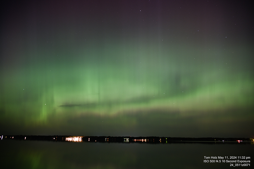 Green Lake WI Aurora Borealis over Big Green Lake