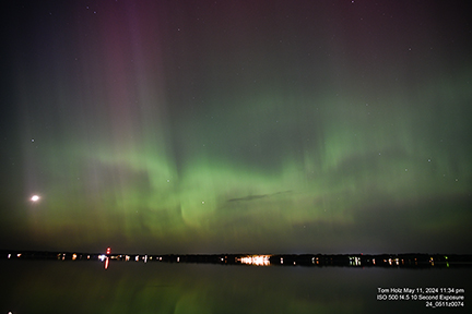 Green Lake WI Aurora Borealis over Big Green Lake