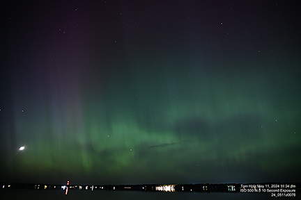 Green Lake WI Aurora Borealis over Big Green Lake