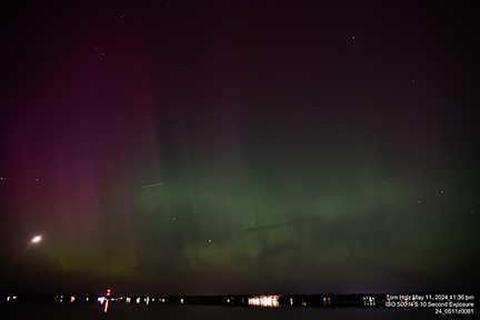 Green Lake WI Aurora Borealis over Big Green Lake