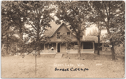 11355-Green Lake Wis. Sunset Cottage-Green Lake Bible Institute-Postmarked 1925