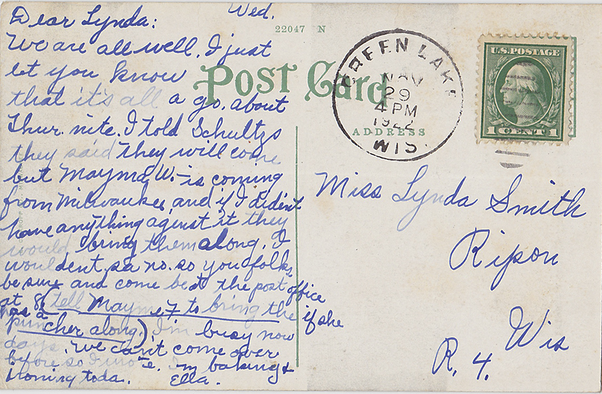10287-Tuscumbia Country Club Grounds, Green Lake, Wis. & Tuscumbia Country Club, Green Lake - Postmarked 1922