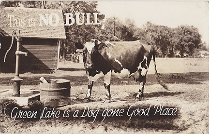 10296-This is No Bull, Green Lake is a dog gone good place! - Postmarked 1943