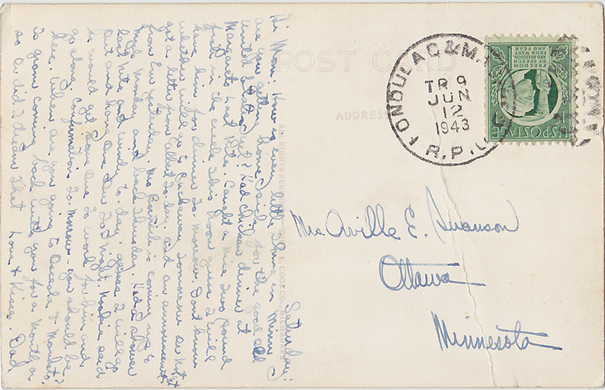 10296-This is No Bull, Green Lake is a dog gone good place! - Postmarked 1943