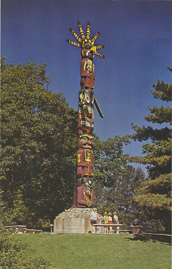 10093-American Baptist Assembly, Green Lake, Wisconsin Totem Pole at Indian Village
