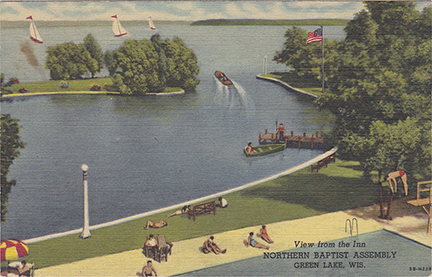 10105-View from the Inn, Northern Baptist Assembly, Green Lake, Wis.