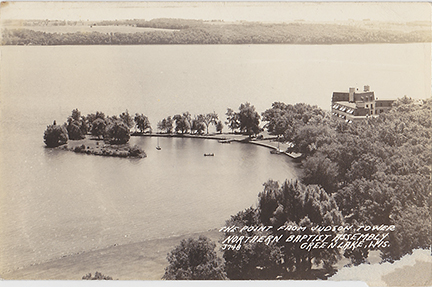 10139-The Point from Judson Tower, Northern Baptist Assembly, Green Lake, Wis. - Canceled 1946
