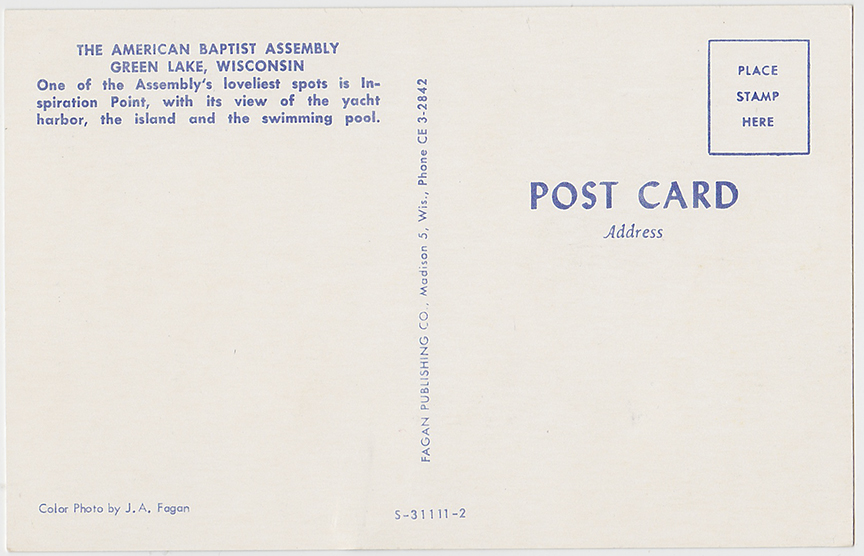 10163-The American Baptist Assembly, green Lake, Wisconsin.