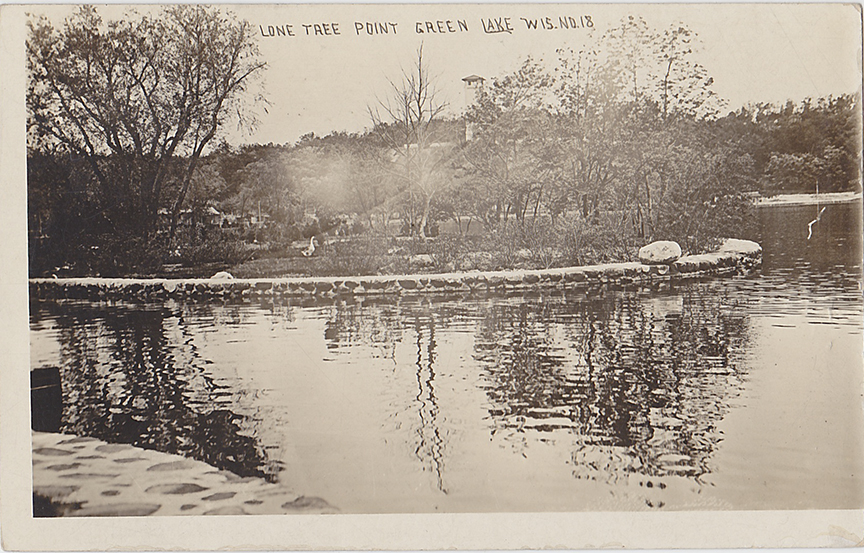 10393-Lone Tree Point Green Lake, WIS NO 18-Canceled 1912