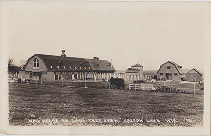 10402-"Hog House on Lone Tree Farm" Green Lake Wis. - Canceled 1921