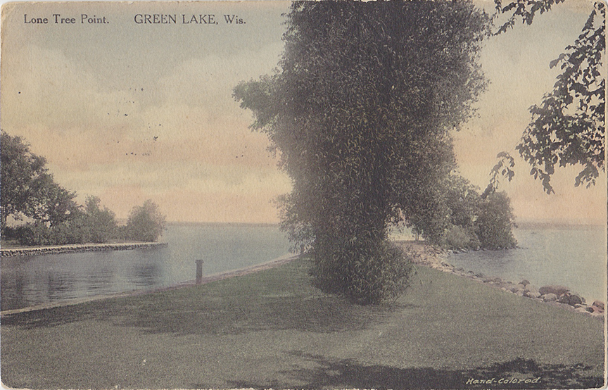 10438-Lone Tree Point, Green Lake, Wis. - Canceled 1918