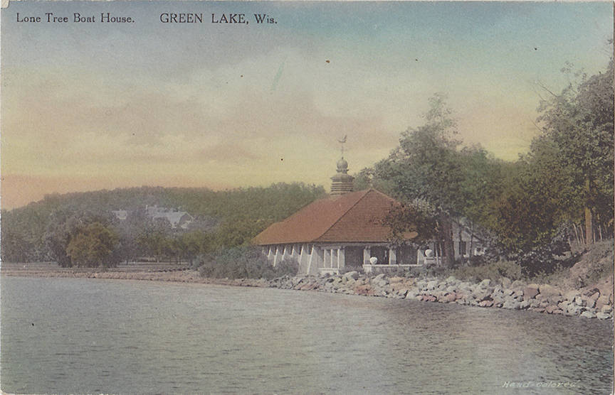 10530-Lone Tree Boat House. Green Lake, Wis. - Canceled 1914