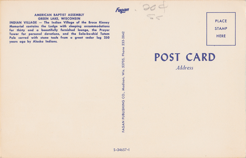 10783-American Baptist Assembly Green Lake, Wisconsin - Indian Village