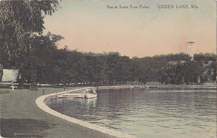 11014-Bay at Lone Tree Point, Green Lake, Wis. - Canceled 1917