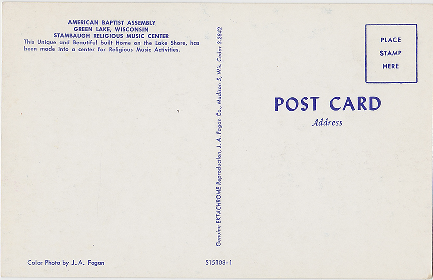 11066-American Baptist Assembly Green Lake, Wisconsin Stambaugh Music Center