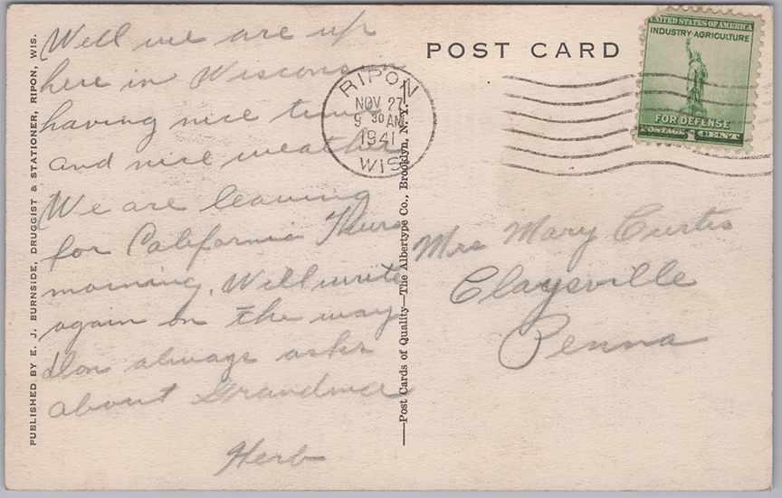 11201-Lawsonia Country Club Hotel, Green Lake, Wis. - Canceled 1941