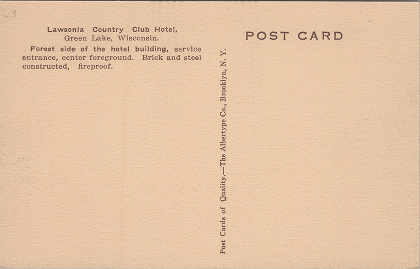 11242-Lawsonia Country Club Hotel, Green Lake, Wisconsin