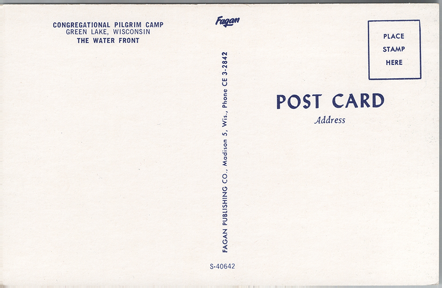 11371-Congregational Pilgrim Camp Green Lake Wisconsin The Water Front
