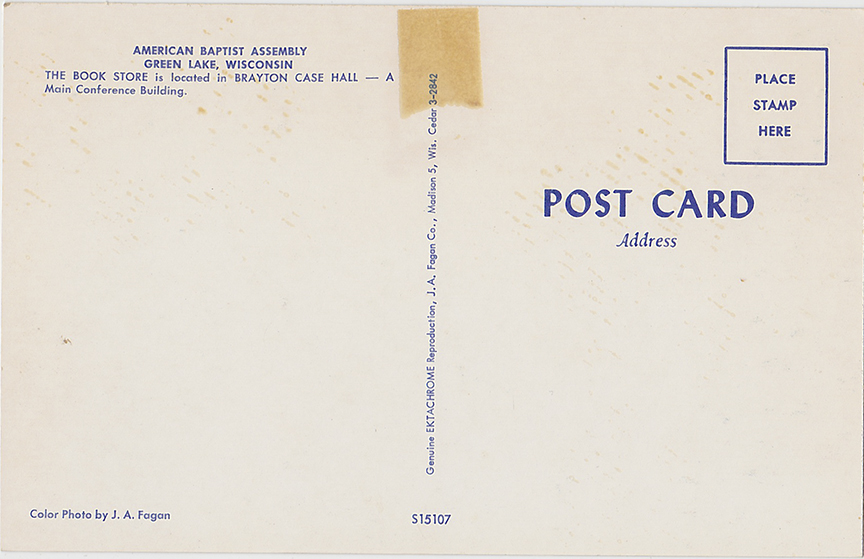 10053-American Baptist Assembly, Green Lake, Wisconsin, The Book Store is located in Brayton Case Hall