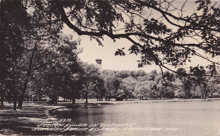 10796-Judson Tower in Distance, Northern Baptist Assembly, Green Lake, WIS.