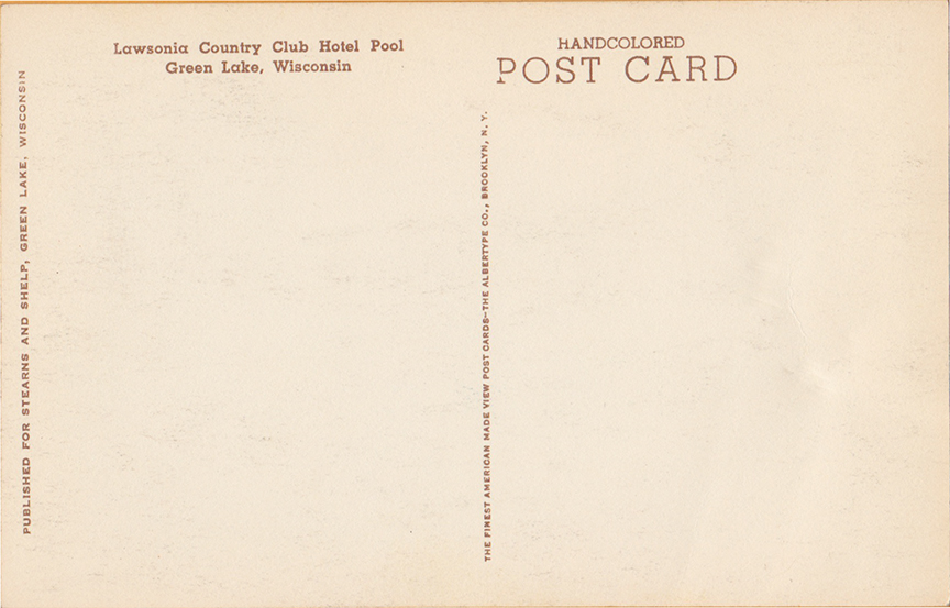 10860-Lawsonia, Country Club, Hotel Pool - Green Lake, Wisconsin
