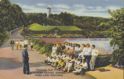 10975-Returning from a Hike, Northern Baptist Assembly, Green Lake, Wisconsin