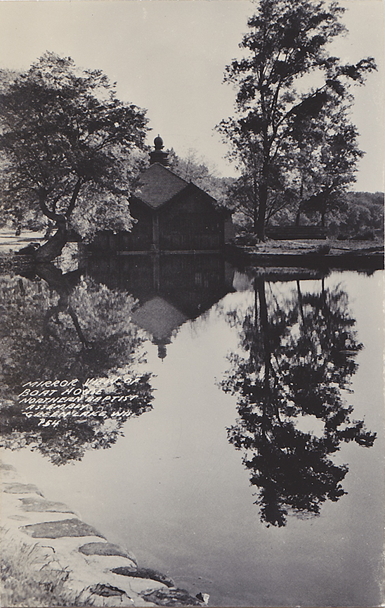 10047-Mirror view of boat house, Northern Baptist Assembly